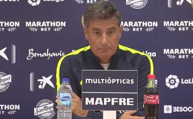 Míchel, durante la rueda de prensa.