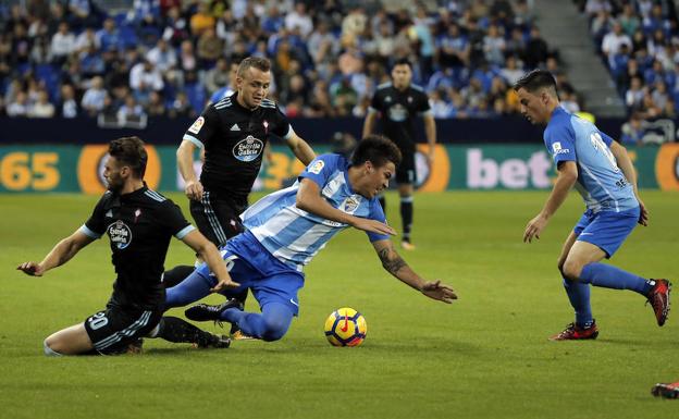 Jugada del partido frente al Celta/Ñito Salas