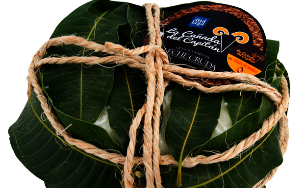 Original queso de cabra envuelto en hojas de mango de La Cañada del Capitán.