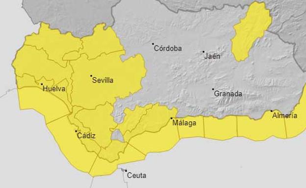 Las zonas con alerta meteorológica este domingo 20 de marzo.