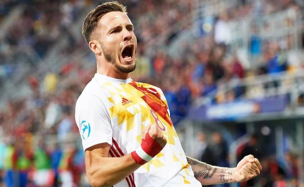 Saúl celebra su gol. /Efe