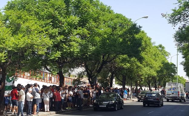 Concentración de los taxistas en Sevilla.
