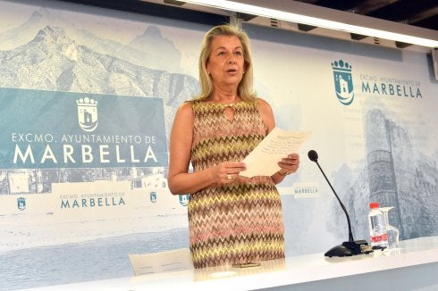 Kika Caracuel, ayer en el Ayuntamiento.