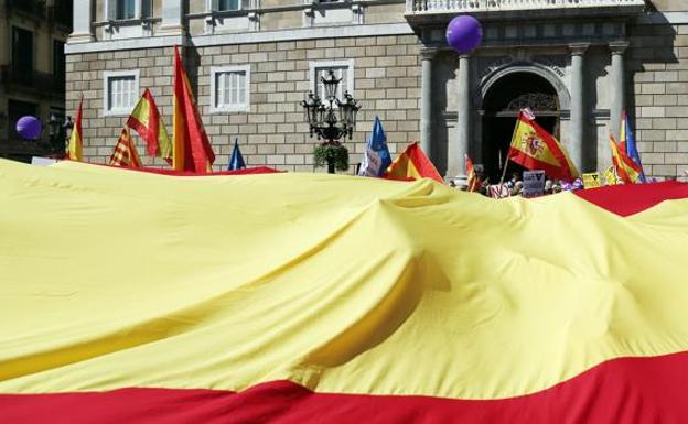 Manifestación de Sociedad Civil Catalana en Barcelona el pasado marzo./