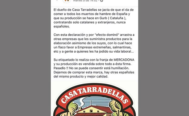 Uno de los mensajes que se están compartiendo en redes sociales.
