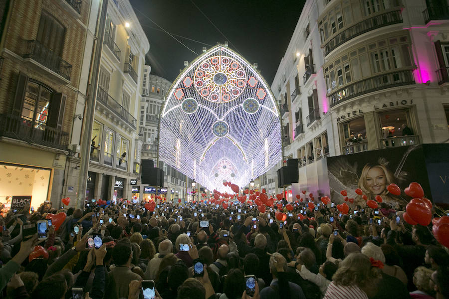 Iluminación navideña en la calle Larios de Málaga