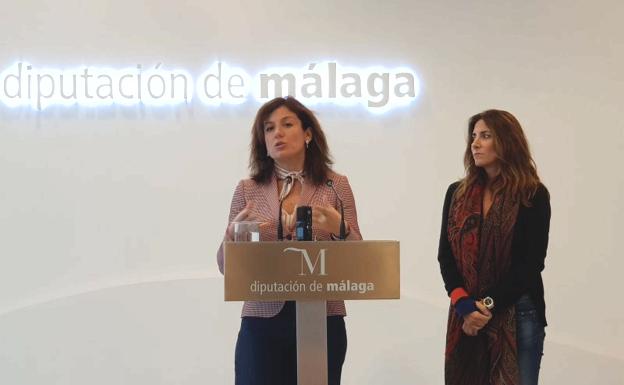 Olga Guerrero (izquierda) y Ana Mata presentaron este convenio de colaboración UMA-Diputación./SUR