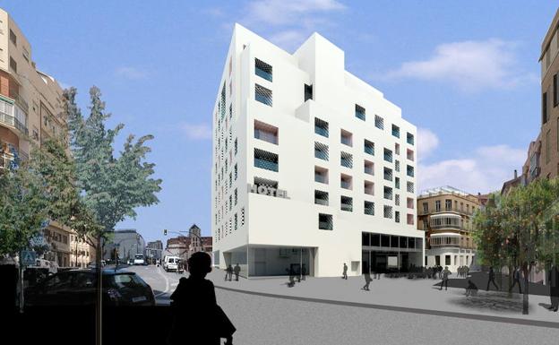Recreación del hotel diseñado por Rafael Moneo en Hoyo de Esparteros. /SUR