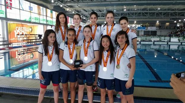 El equipo andaluz femenino, con el trofeo y las medallas de campeón. :: sur/
