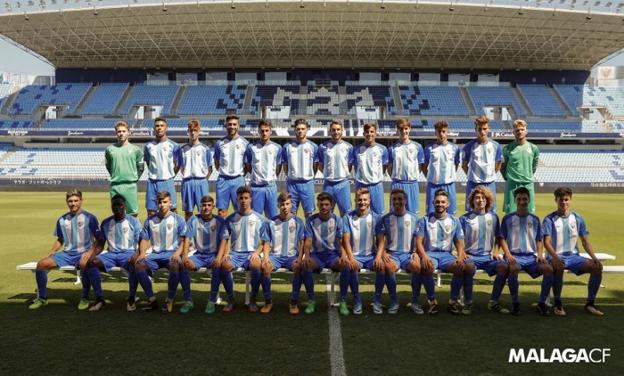 La plantilla del Málaga juvenil de División de Honor, que lidera la categoría. :: sur/