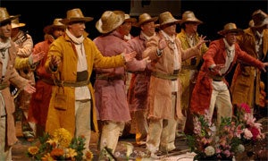 Actuación de la comparsa 'Entre las flores'. EDUARDO NIETO/