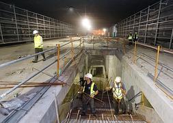 Trabajadores en las obras de un intercambidor.:: Antonio Salas/