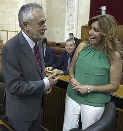José Antonio Griñán y Susana Díaz. :: Efe/