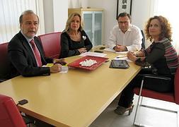 Torres Mora, Jiménez, Heredia y Serrano, esta mañana.:: SUR/