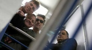 De vuelta a los escenarios. Javier Ojeda, Manolo Rubio, Chris Navas y Antonio Luis Gil, preparados para presentar sus nuevas canciones. :: ANTONIO SALAS/