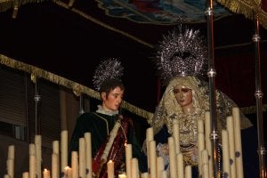 Detalle del paso de palio de María Santísima de la Concepción, ayer, en su desfile procesional. ::
SUR/