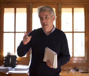 Emilio Alba, durante una explicación./