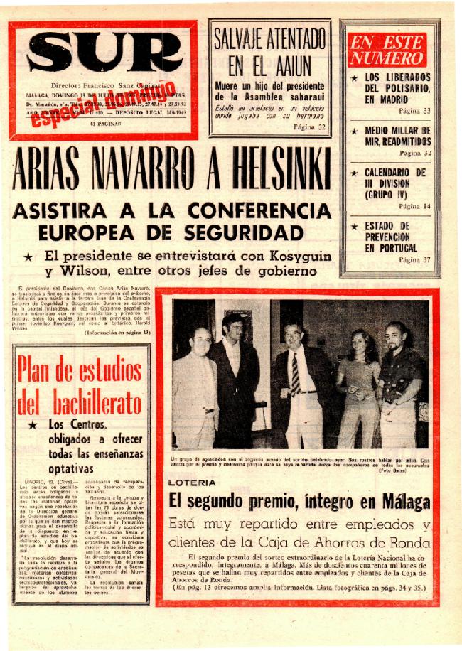 SUR hace 50 años en 1975