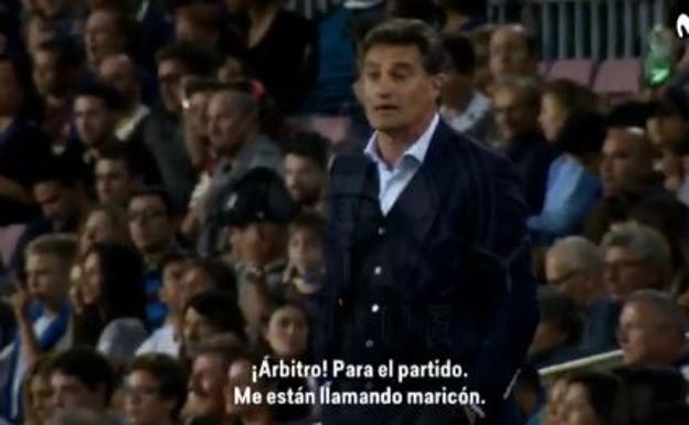 Míchel: "¡Árbitro, para el partido, me están llamando maricón!"