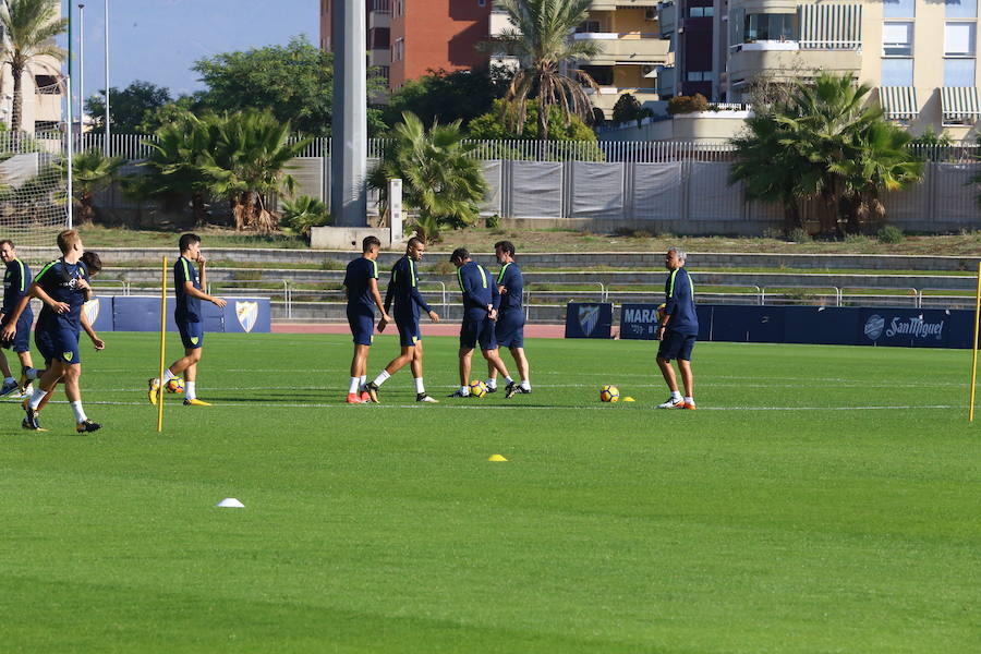 El Málaga vuelve a entrenarse tras su victoria ante el Celta