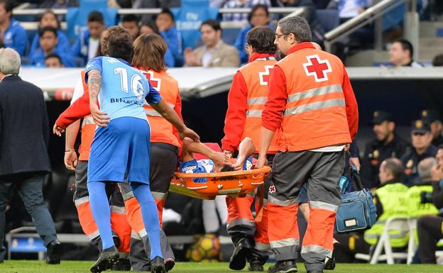 Juan Carlos, con rotura de ligamento en una rodilla