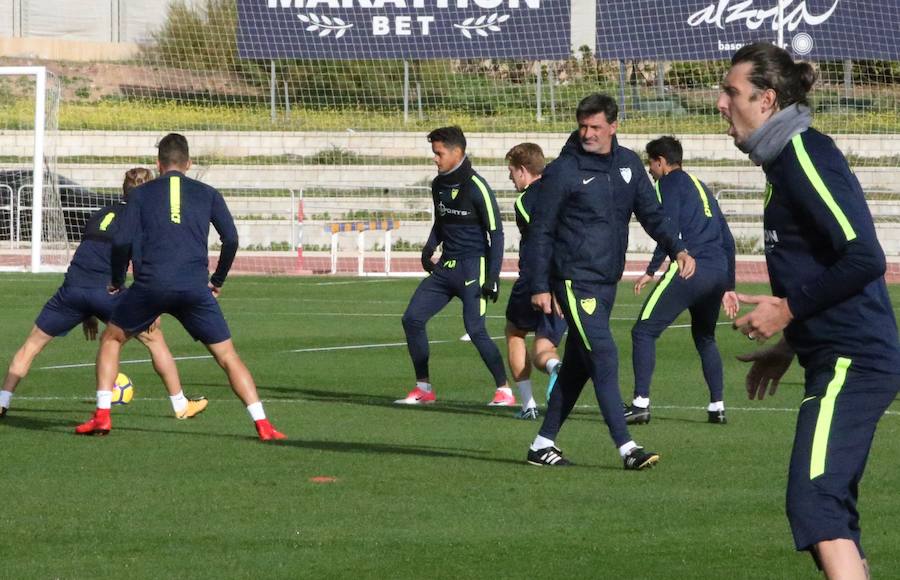 El entrenamiento del Málaga, en imágenes