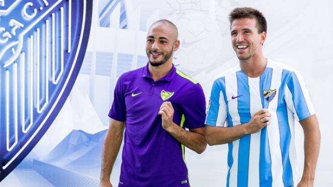 Amrabat y Camacho presentaron las equipaciones para la temporada 2015-16.