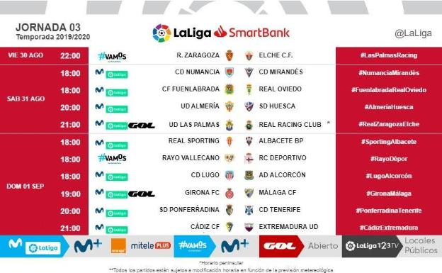 El duelo liguero en Gerona se adelanta al domingo 1 de septiembre, a las 19.00