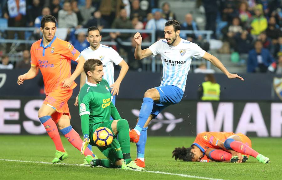 La victoria del Málaga ante Las Palmas, en imágenes