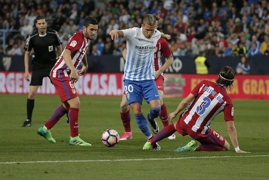 El Málaga-Atlético de Madrid, en imágenes