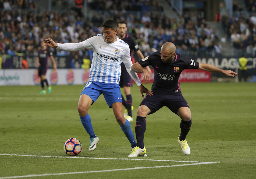 El partido del Málaga-Barcelona, en imágenes