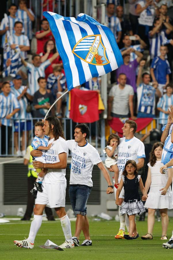 (Málaga C.F. 1 - Sporting de Gijón 0) Partido de la última jornada en primera división disputado en La Rosaleda en 2012, en el que el Málaga accedió a disputar la previa de la Liga de Campeones