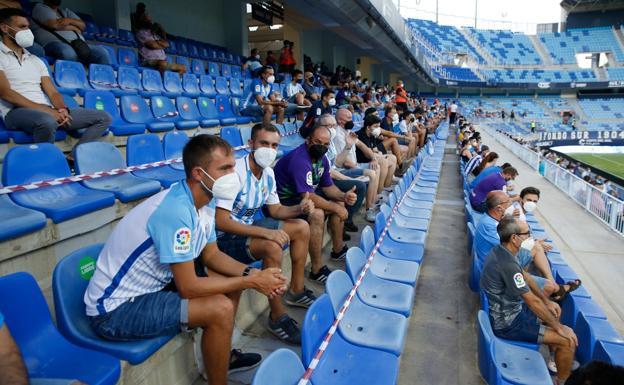 One of the stands at the La Rosaleda stadium during the Malaga-Tenerife game on Saturday. /ÑITO SALAS