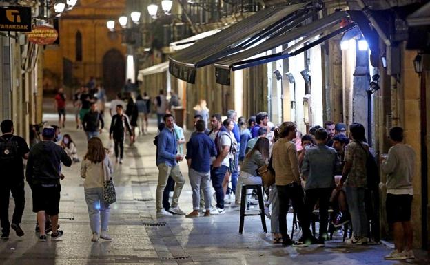 Nightlife in Malaga city. 