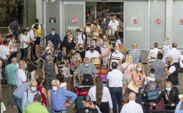 Passengers arriving at the Costa del Sol Airport.