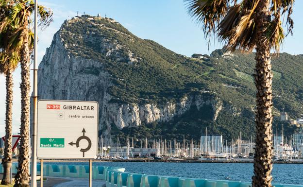 Gibraltar rock and marina. 