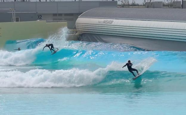 Surfers could be riding on the crest of a wave in a Spanish town with no sea or beach