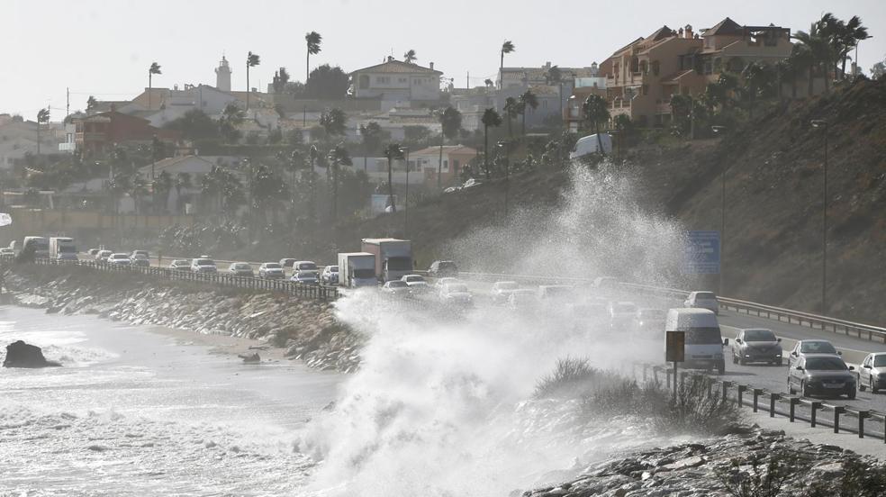 The wind and waves batter the Costa del Sol, in images