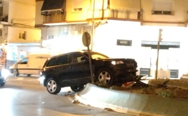 The SUV involved in the incident on Thursday evening.