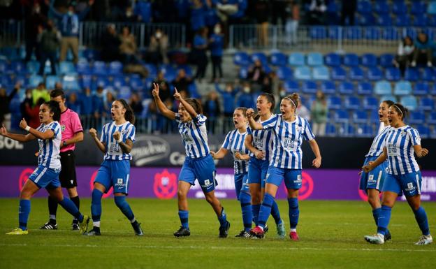 Malaga players celebrate during a recent penalty shoot-out in the cup. /ÑITO SALAS