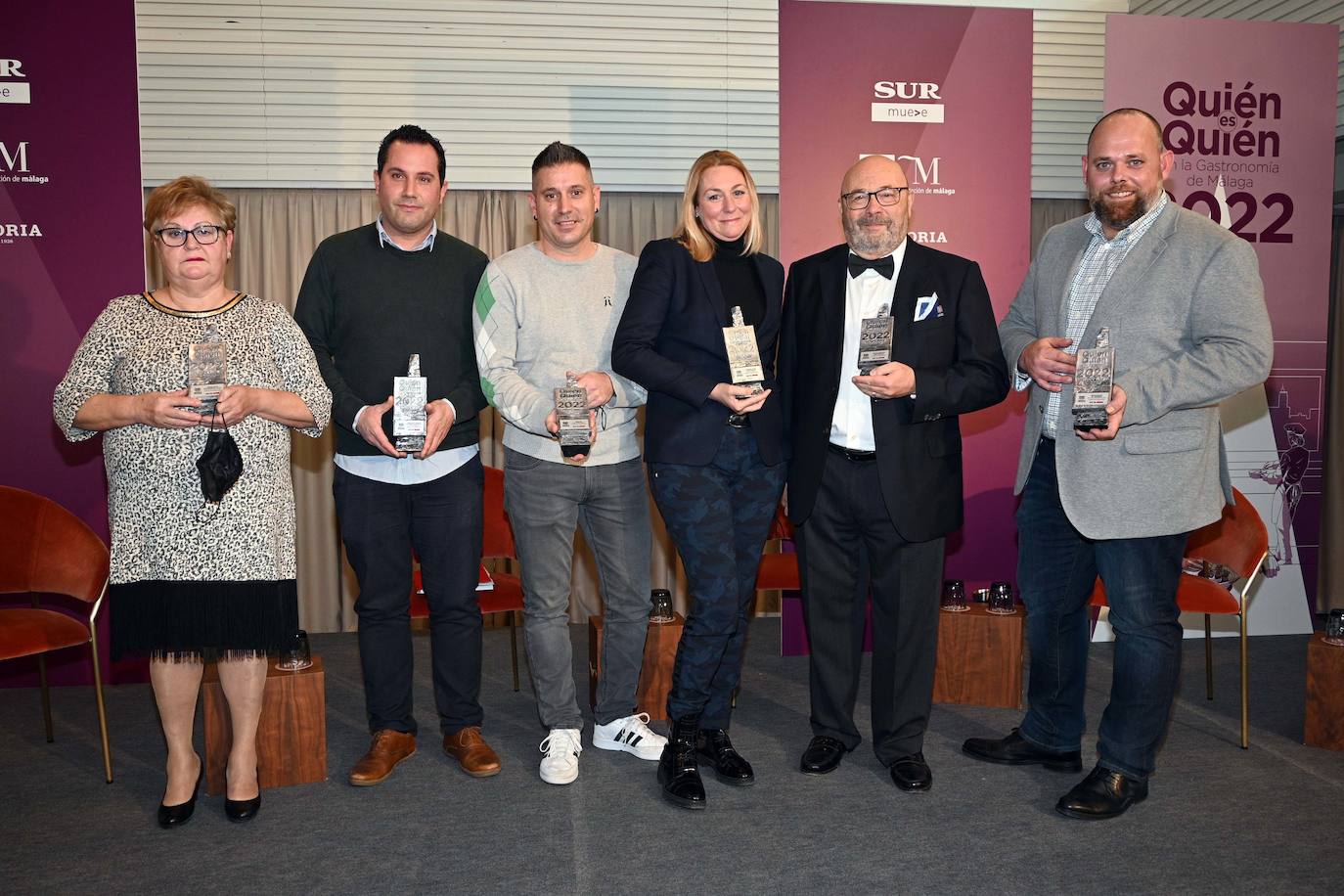 Award winners Nieves Ortiz, Francisco Muñoz, Matteo Manzato, Lourdes Luque, Enrique Bellver and Óscar Amores. 