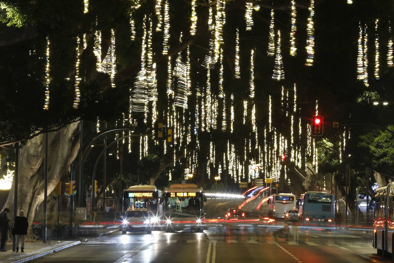 Christmas lights on the Alameda, in Malaga. /ÑITO SALAS