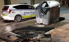 Two girls arrested for setting fire to half a dozen waste bins in Malaga