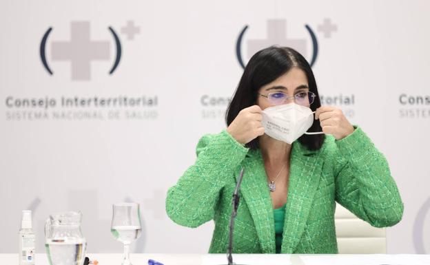 Carolina Darias, during one of the meetings of the Interterritorial Council of the National Health System./EUROPA PRESS