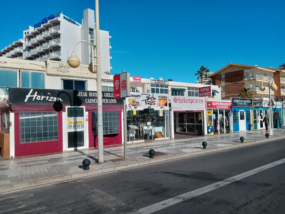 Currently closed, the Hotel Balmoral towers over the troubled stretch of bars in Benalmádena Costa