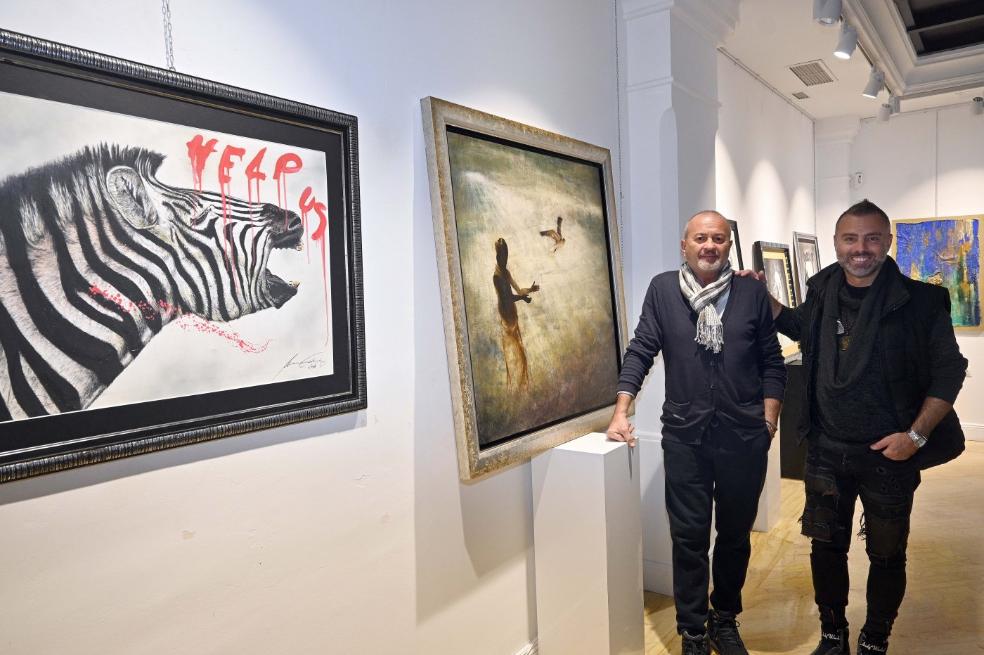 Massimo Cedrini, left, and the art direcor of Excellence Art Gallery in Marbella,Giusseppe Carnevale. / JOSELE