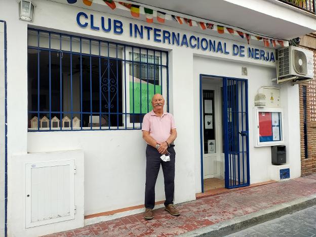 Robert Winchester outside the club's premises in Nerja. 