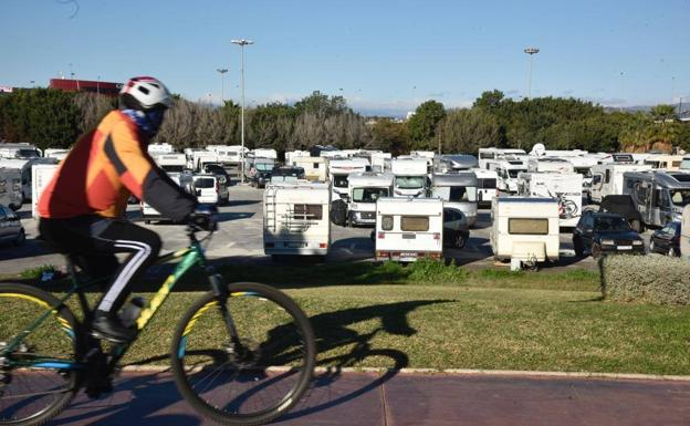 About 200 vehicles park long-term in the space next to the Martin Carpena sports arena. 