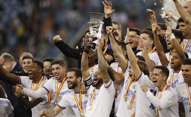 Marcelo lifts Real Madrid's 12th Spanish Supercup title in Saudi Arabia. 