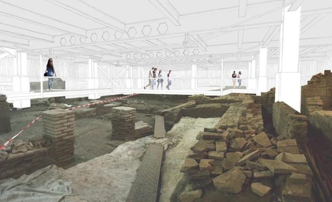 Rendering of the visitors' area under the museum/SUR